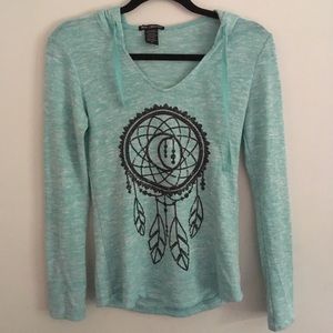 Teal long sleeve with hood